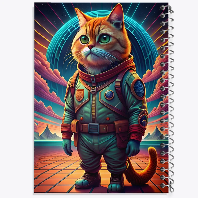 دفتر مشق 100 برگ خندالو طرح گربه فضانورد کد F12774