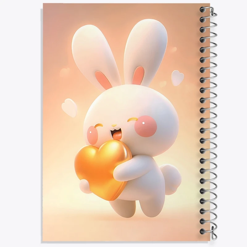 دفتر طراحی 50 برگ خندالو طرح خرگوش کیوت کد N4058