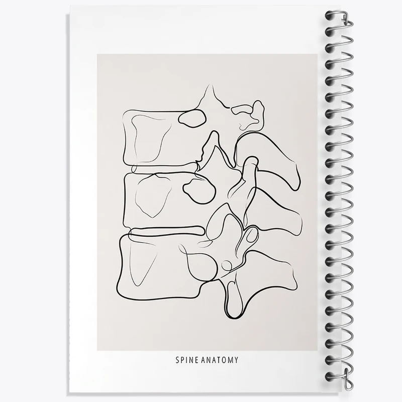 دفتر شطرنجی 50 برگ خندالو طرح آناتومی ستون فقرات (Spine Anatomy) کد F13910