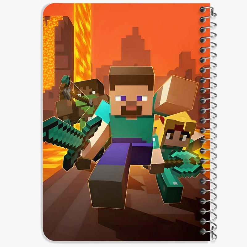 دفتر یادداشت 50 برگ خندالو طرح ماینکرافت (Minecraft) کد F8966
