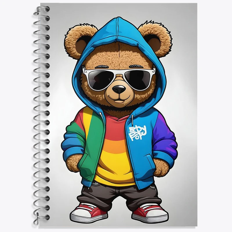 دفتر زبان دوخط 50 برگ خندالو طرح خرس بامزه کد F2977