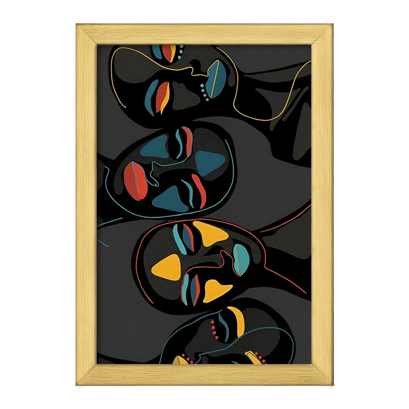 تابلو خندالو طرح صورتک های آفریقایی کد F9678