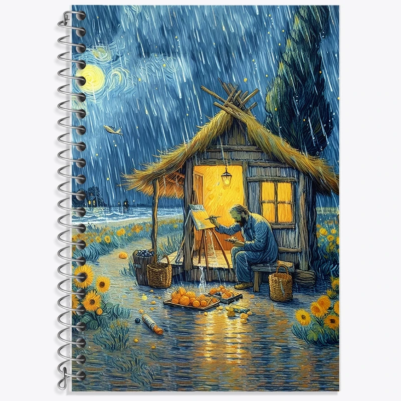 دفتر لغت 50 برگ خندالو طرح ونسان ونگوگ کد F8780