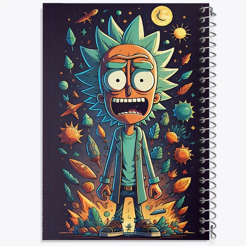 دفتر شطرنجی 50 برگ خندالو طرح ریک و مورتی (Rick and Morty) کد F4007
