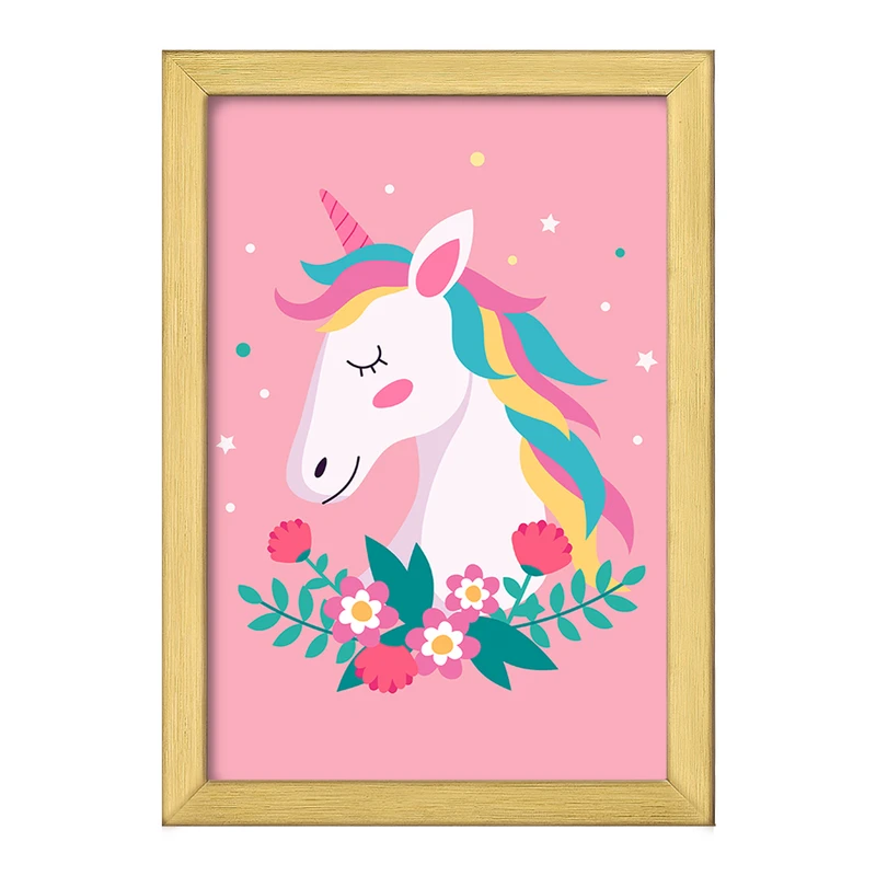 تابلو خندالو طرح اسب تک شاخ یونیکورن  کد 1101