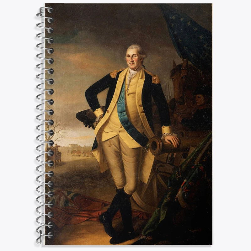 دفتر زبان 50 برگ خندالو مدل دو خط طرح نقاشی جورج واشنگتن اثر چارلز ویلسون پیل کد F12453