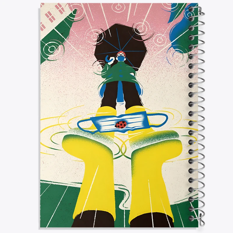 دفتر مشق 50 برگ خندالو طرح روز بارانی کد F8928