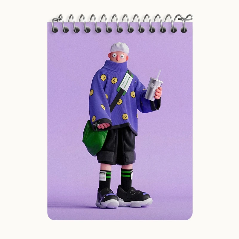 دفتر یادداشت 50 برگ خندالو طرح آدمک فانتزی کد N8384