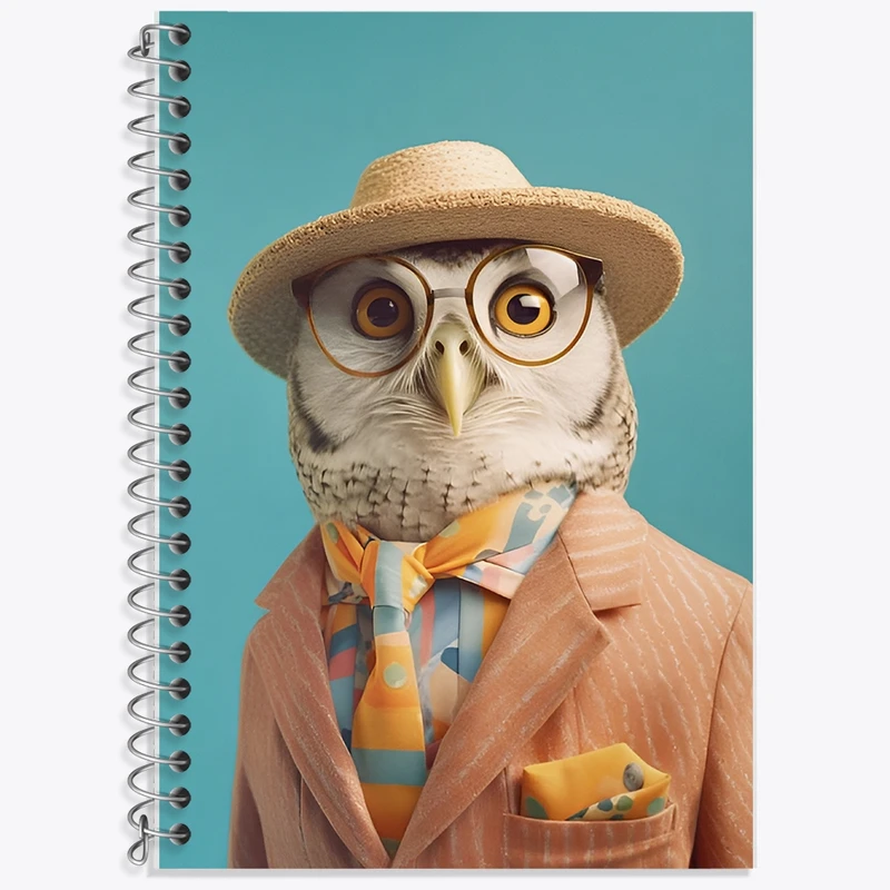 دفتر زبان 50 برگ خندالو مدل سه خط طرح جغد کد F12570