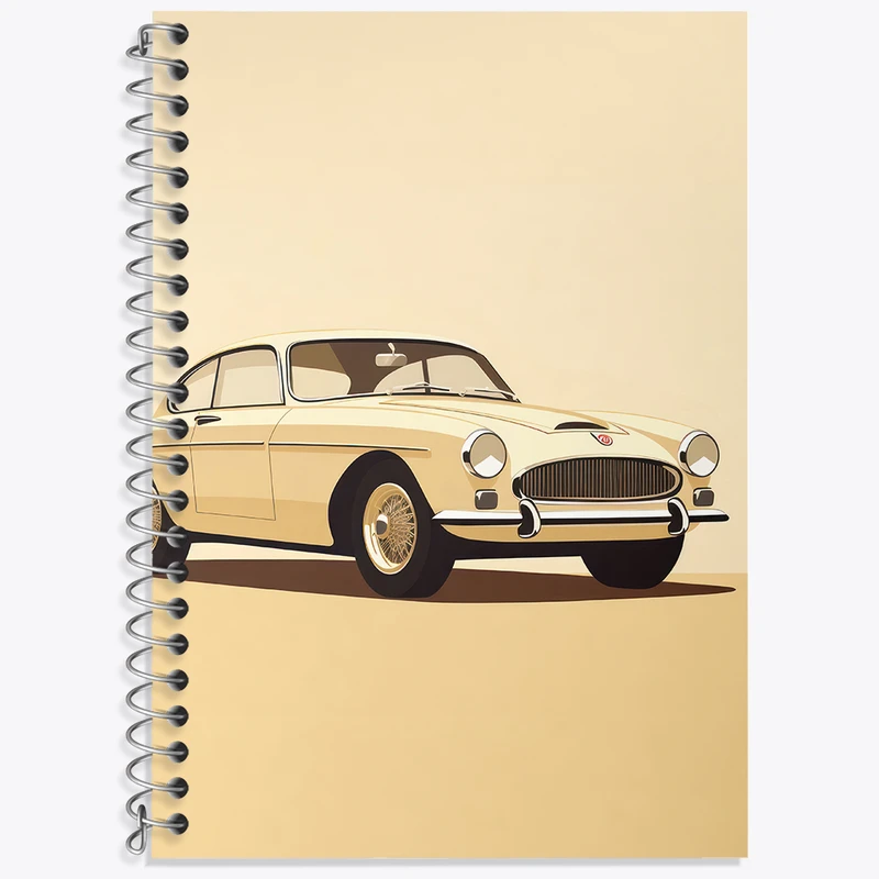 دفتر زبان دوخط 50 برگ خندالو طرح ماشین کلاسیک کد F3019