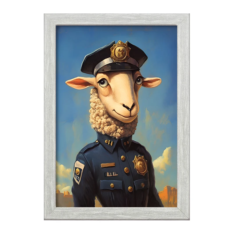 تابلو خندالو طرح گوسفند پلیس کد F11655