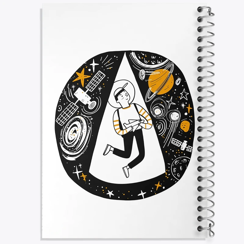 دفتر طراحی 50 برگ خندالو طرح فضایی کد 25147