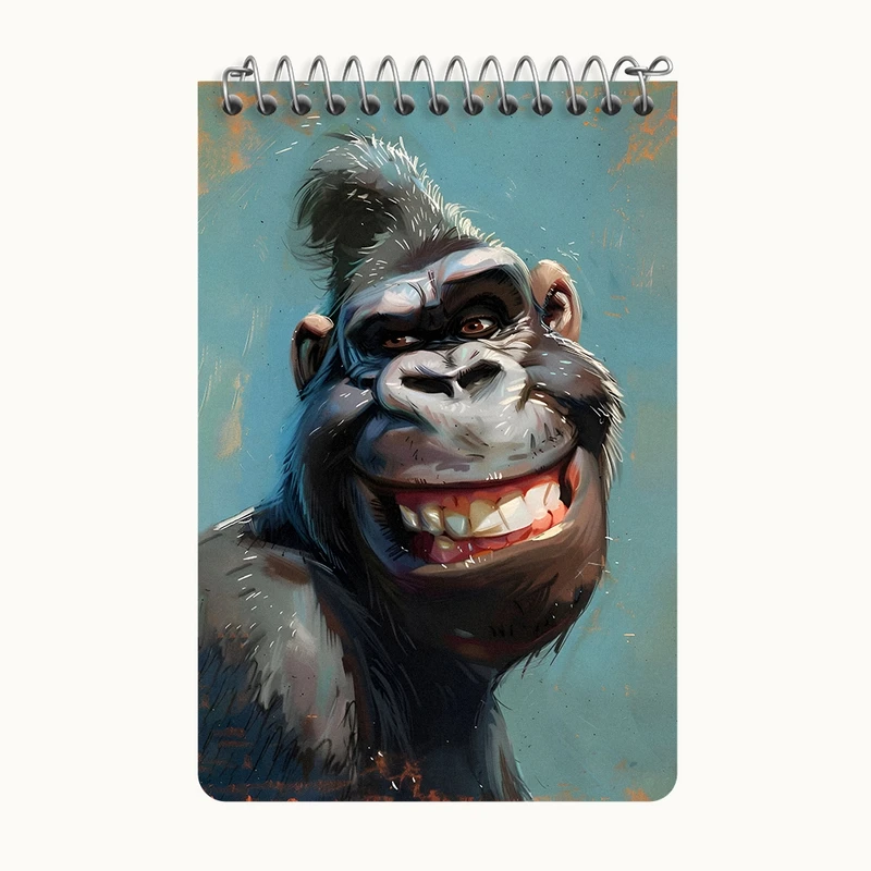 دفتر یادداشت 50 برگ خندالو طرح گوریل بامزه کد F6240