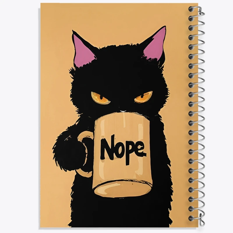 دفتر طراحی 50 برگ خندالو طرح گربه (Cat) کد N2944