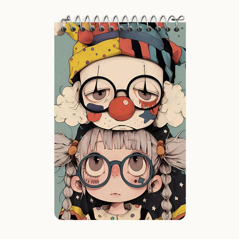 دفتر یادداشت 50 برگ خندالو طرح دختر و دلقک کد F10857