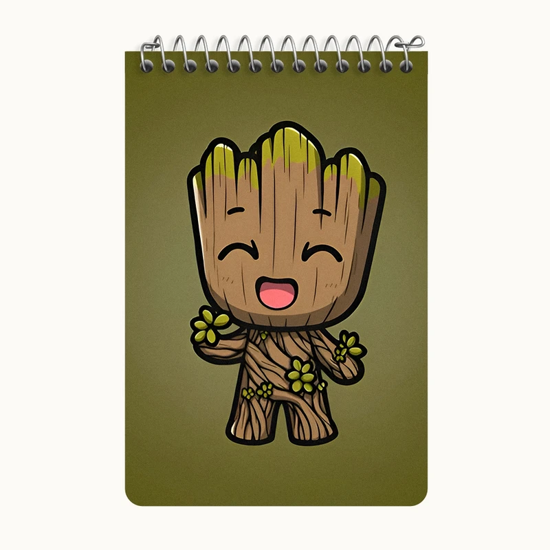 دفتر یادداشت 50 برگ خندالو طرح گروت (Groot) کد F9416