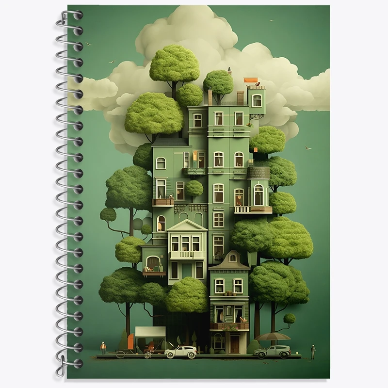 دفتر لغت 50 برگ خندالو طرح خانه ی سبز کد F3655