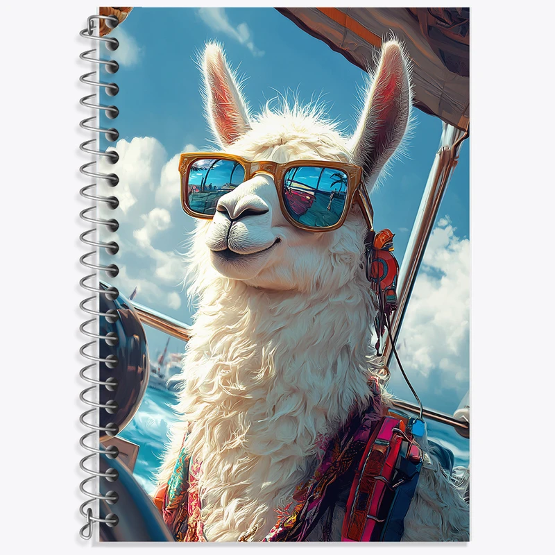 دفتر زبان 50 برگ خندالو مدل دو خط طرح لاما کد F10048