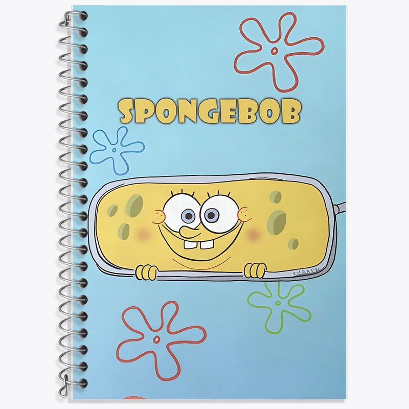 دفتر زبان 50 برگ خندالو مدل دو خط طرح باب اسفنجی کد F10808