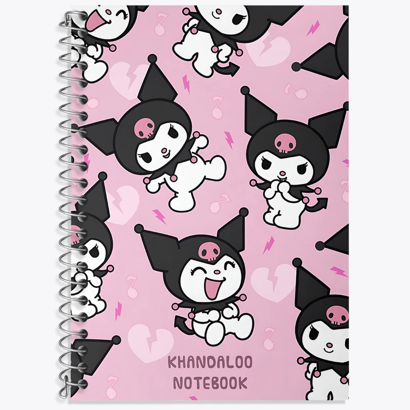 دفتر زبان 50 برگ خندالو مدل دو خط طرح کرومی (Kuromi) کد N9030