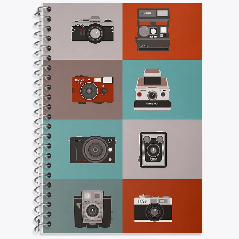 دفتر زبان 50 برگ خندالو مدل دو خط طرح دوربین عکاسی کد F9713