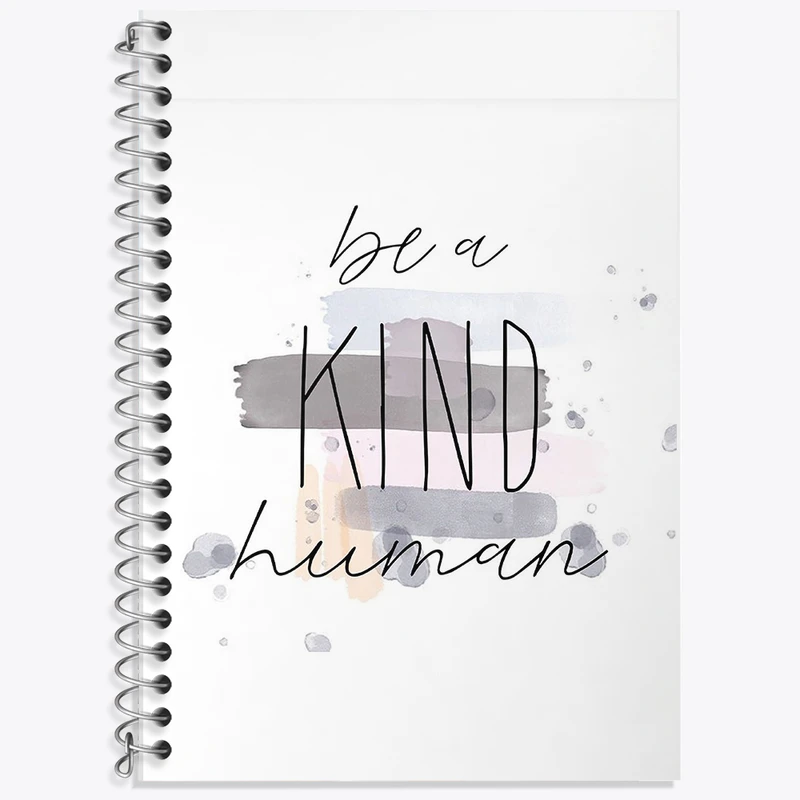 دفتر زبان دوخط 50 برگ خندالو طرح Be A Kind Human کد F11433
