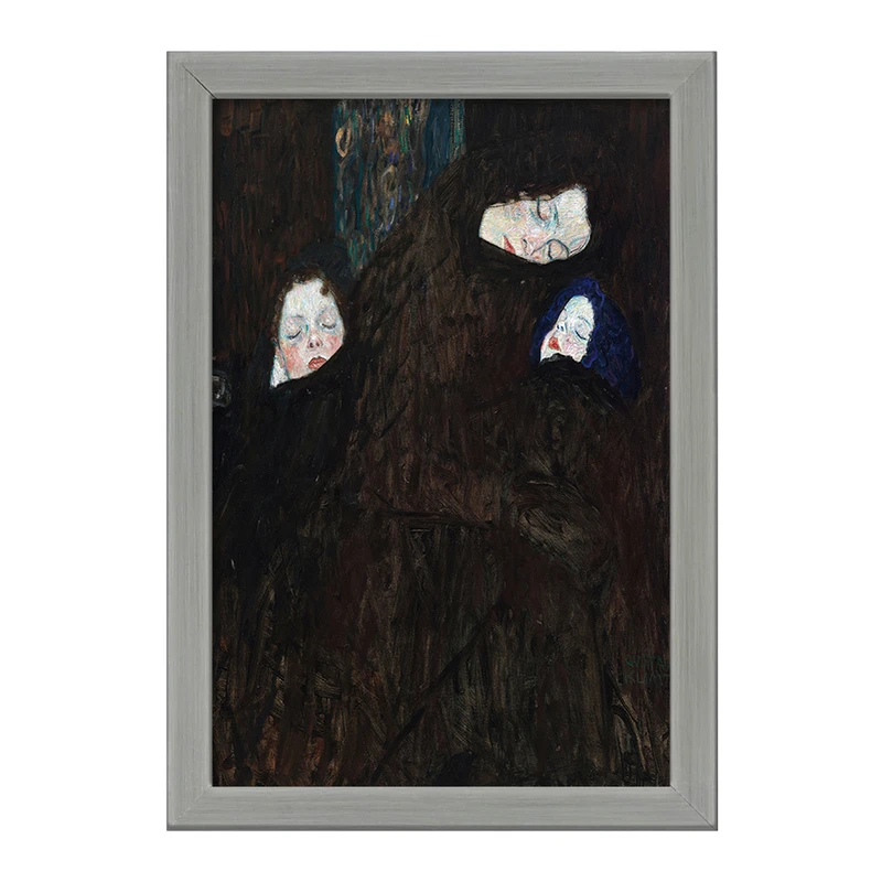 تابلو خندالو طرح نقاشی مادر با فرزندان اثر گوستاو کلیمت کد F12493