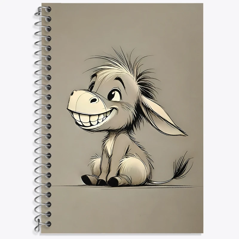 دفتر زبان 50 برگ خندالو مدل سه خط طرح الاغ بانمک کد N6718