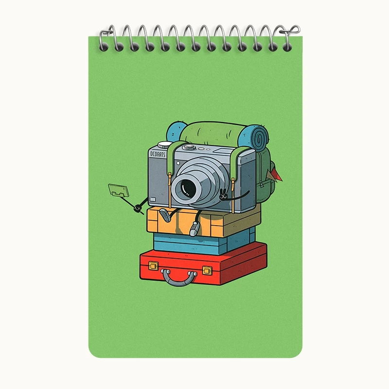 دفتر یادداشت 50 برگ خندالو طرح دوربین عکاسی و سفر کد F10629