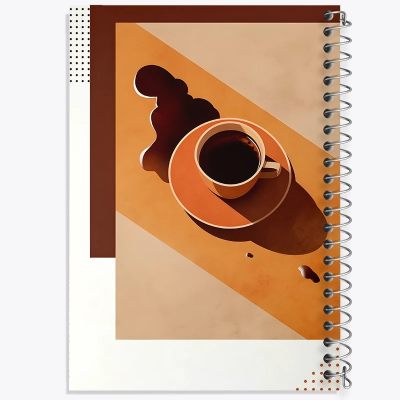 دفتر شطرنجی 50 برگ خندالو طرح قهوه (COFFEE) کد F10404