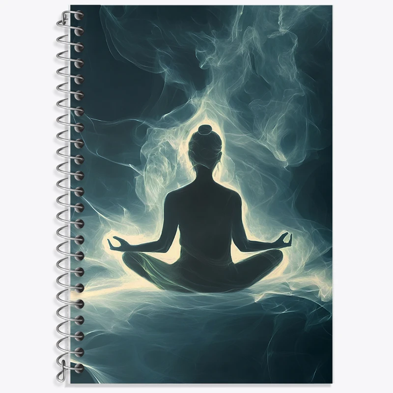 دفتر زبان دوخط 50 برگ خندالو طرح مدیتیشن (Meditation) کد F8893