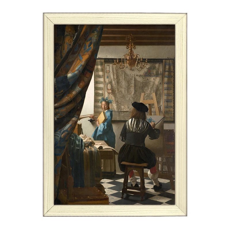 تابلو خندالو طرح نقاشی هنر نقاشی اثر یوهانس فرمیر کد F12433