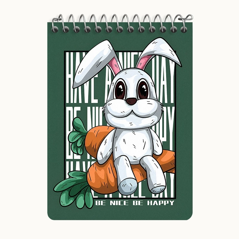دفتر یادداشت 50 برگ خندالو طرح خرگوش (Rabbit) کد N8503