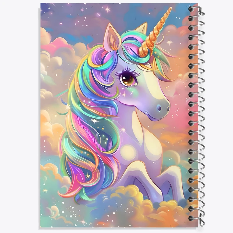 دفتر طراحی 50 برگ خندالو طرح اسب تک شاخ کد F9955