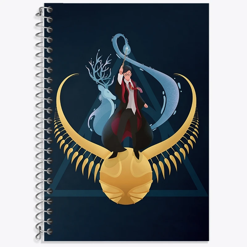 دفتر زبان 50 برگ خندالو مدل سه خط طرح هری پاتر (Harry Potter) کد F8646