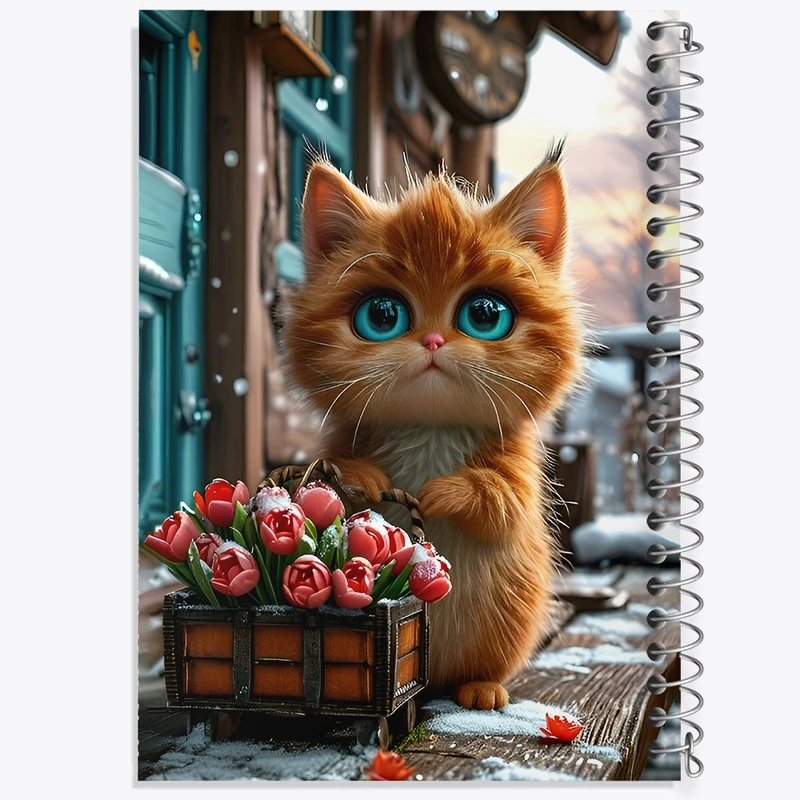 دفتر ژورنال نویسی 50 برگ خندالو مدل نقطه ای طرح گربه کد F12792