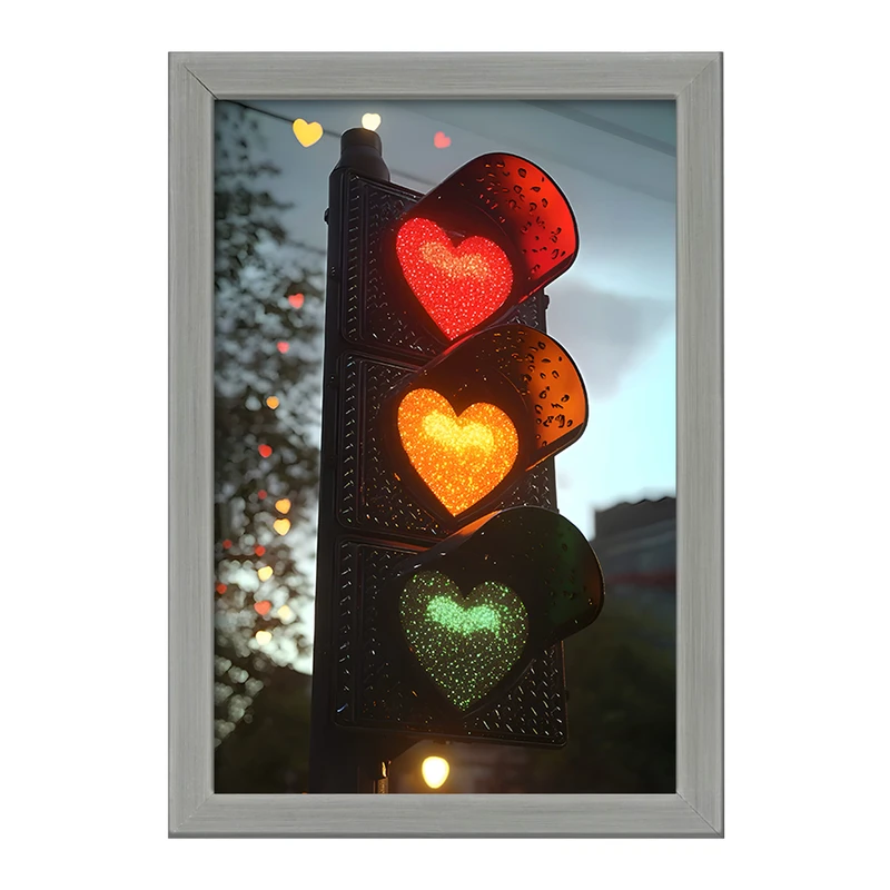 تابلو خندالو طرح چراغ راهنمایی و رانندگی قلبی کد F9936