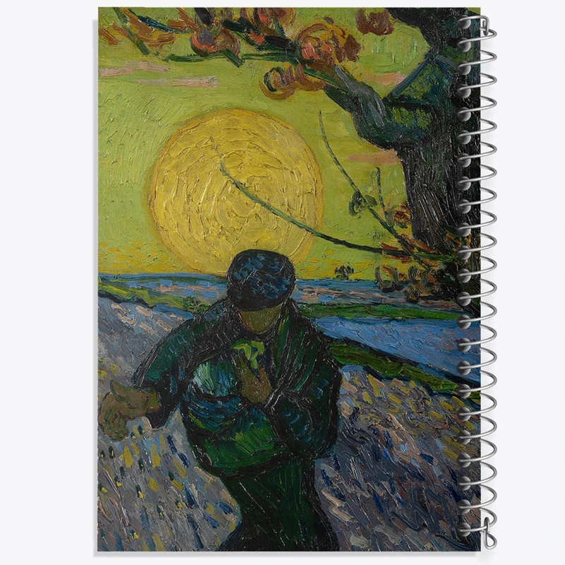 دفتر طراحی 50 برگ خندالو طرح کاشت در غروب آفتاب ونسان ونگوگ (Van Gogh) کد 36820