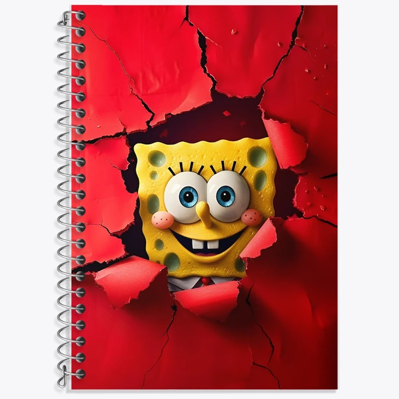 دفتر زبان 50 برگ خندالو مدل سه خط طرح باب اسفنجی کد F14400