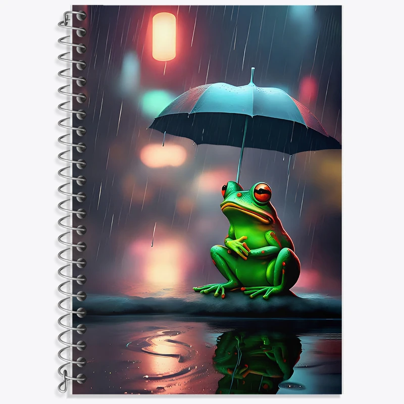 دفتر زبان 50 برگ خندالو مدل دو خط طرح قورباغه کد F12755