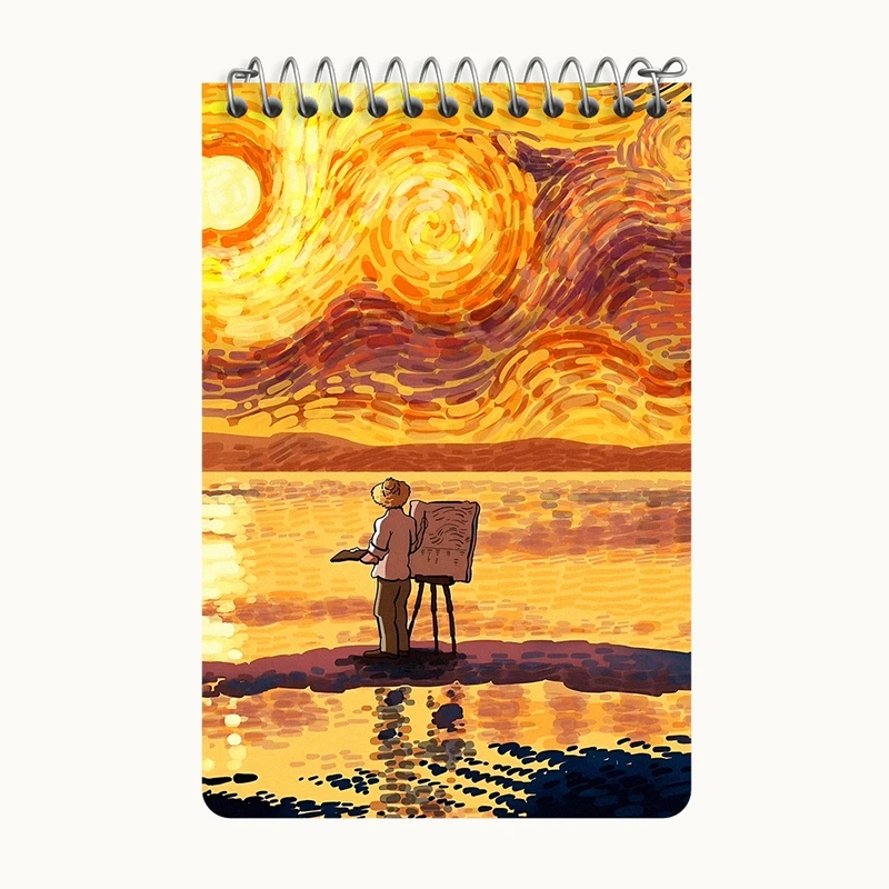 دفتر یادداشت 50 برگ خندالو طرح ونسان ونگوگ کد F5083