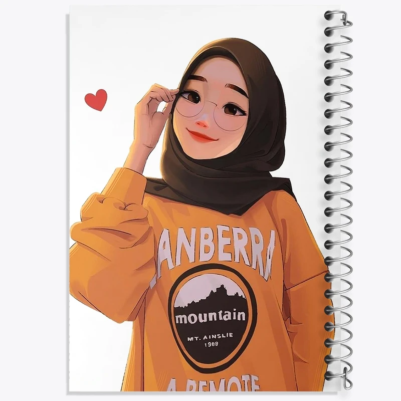 دفتر طراحی 50 برگ خندالو طرح دخترانه باحجاب کد 26009