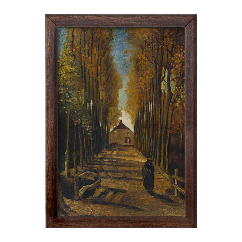 تابلو خندالو طرح نقاشی خیابان صنوبرها در پاییز اثر ونسان ونگوگ کد F12420