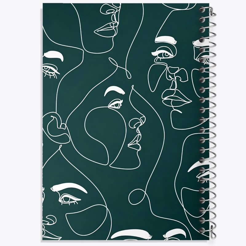 دفتر طراحی 50 برگ خندالو طرح پترن پرتره دختر کد N6053