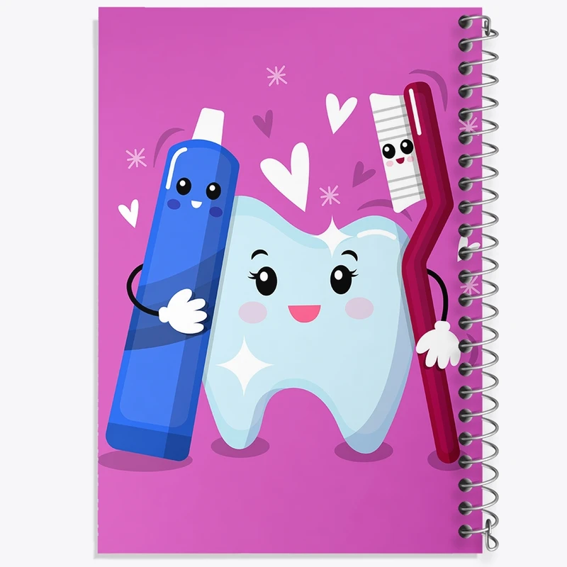 دفتر طراحی 50 برگ خندالو طرح دندان و دندان پزشکی کودکانه کد 36762