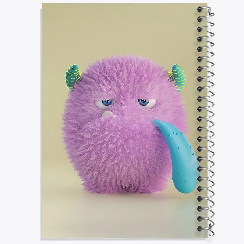 دفتر شطرنجی 50 برگ خندالو طرح هیولای بامزه کد F3342