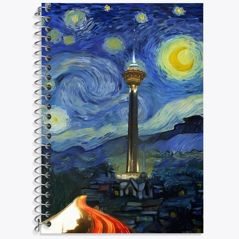 دفتر نت موسیقی 50 برگ خندالو طرح برج میلاد در شب پر ستاره کد F3925