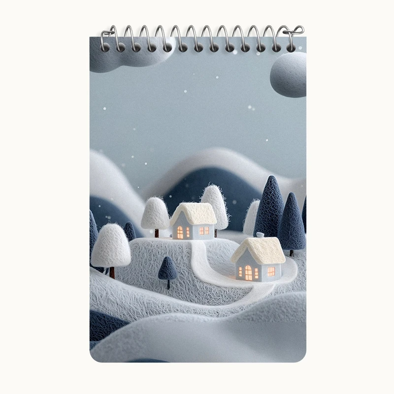 دفتر یادداشت 50 برگ خندالو طرح منظره برفی کد F10017