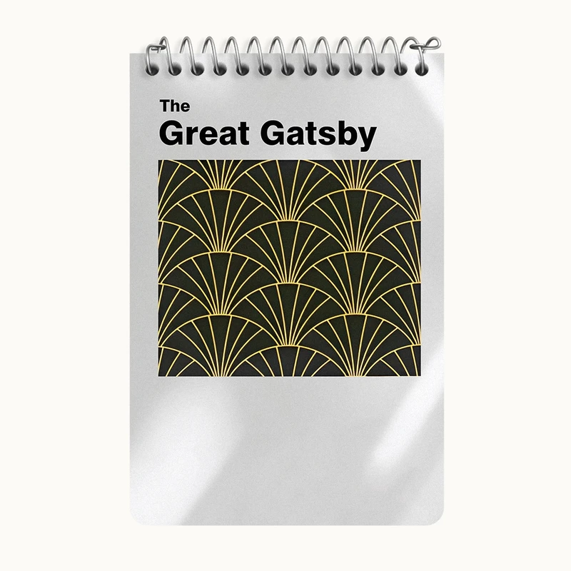 دفتر یادداشت 50 برگ خندالو طرح گتسبی بزرگ (The Great Gatsby) کد F13804
