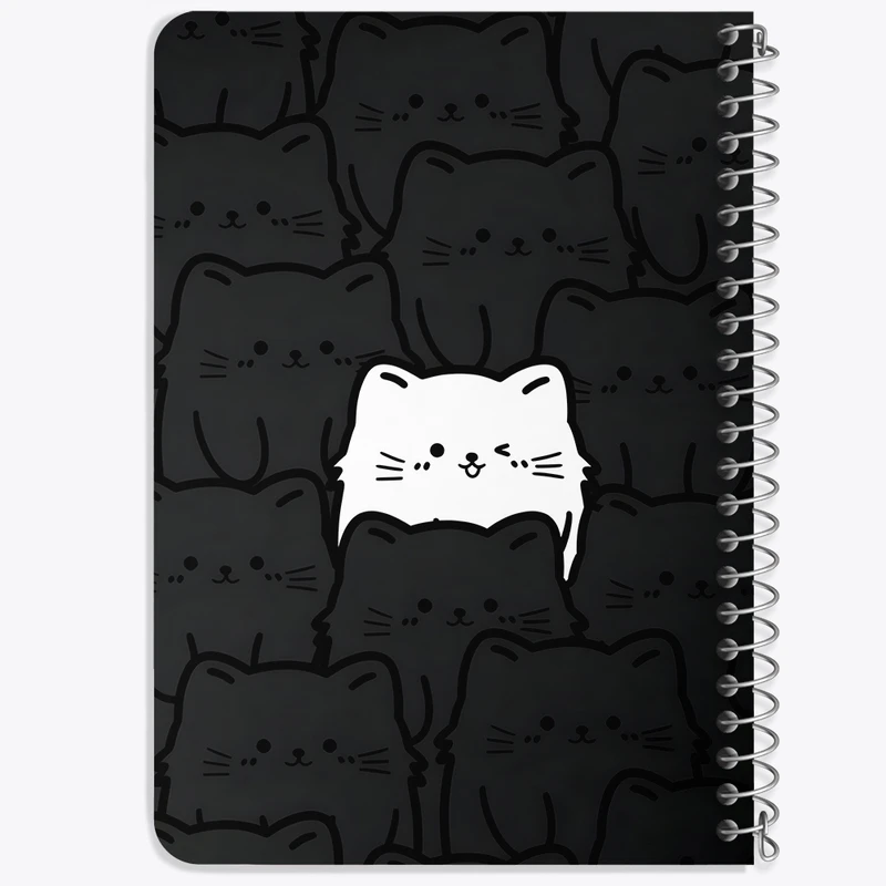 دفتر یادداشت 50 برگ خندالو طرح گربه (Cat) کد F1393